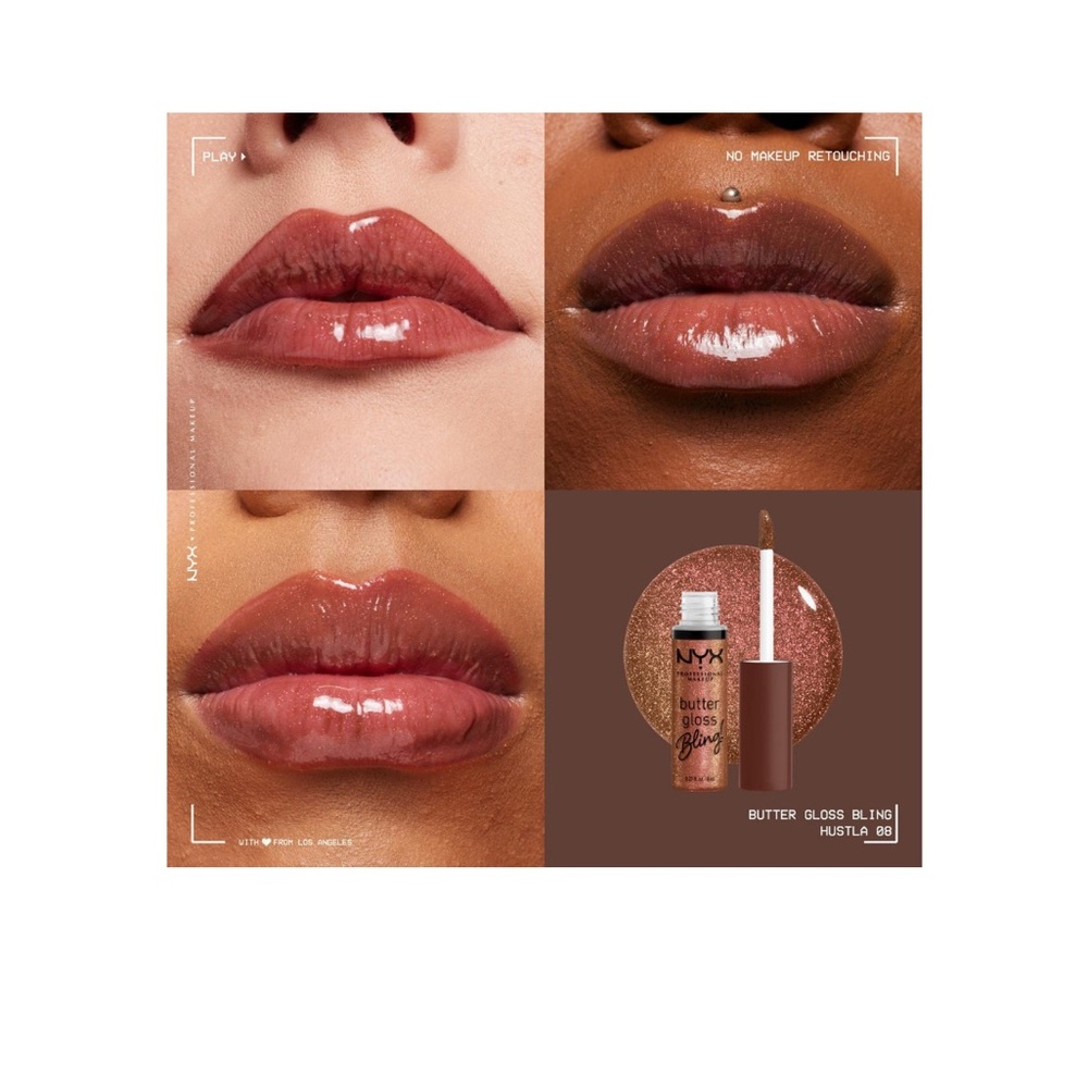 5 items x $25 NYX Butter Gloss Bling non sticky lip gloss NEW